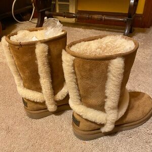 Tan and Cream Ankle Boots